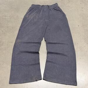 Vintage Faded Distressed Sweatpants Mens Medium Gray Blank Baggy Wide Leg Y2K